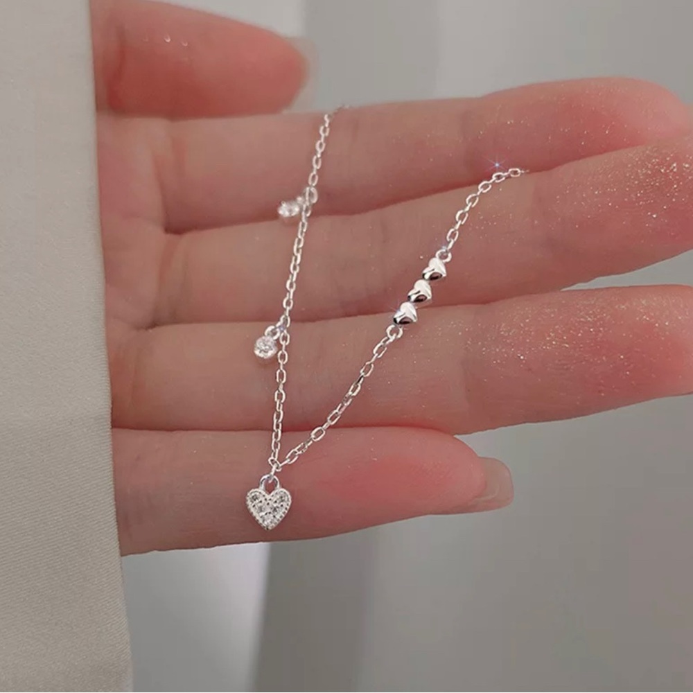 925 Sterling Silver Fashion Temperament Heart Bracelet Jewelry Women Wed… - Picture 3 of 5